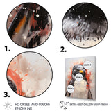 Cream Penguin Drips Portrait - Cream Penguin Wall Art