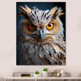 White Yellow Animal Owl - Owl Bedroom Wall Art