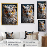 White Yellow Animal Owl - Owl Bedroom Wall Art