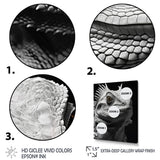 Grey Reptile Amphibian Portrait - Gray Reptile Wall Art