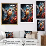 Teal Orange Animal Ruby Hummingbird Drips - Hummingbird Home Decor Art