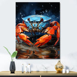 Scarlet Crab Drips - Crab Living Room Wall Art