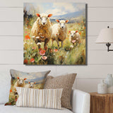 Flock Of Fluffy Sheep II - Animals Canvas Wall Art