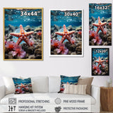 Coral Teal Starfish - Starfish Wall Decor
