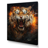 Brown Tiger Roaring Portrait - Tiger Canvas Wall Art