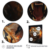 Brown Tiger Roaring Portrait - Tiger Canvas Wall Art