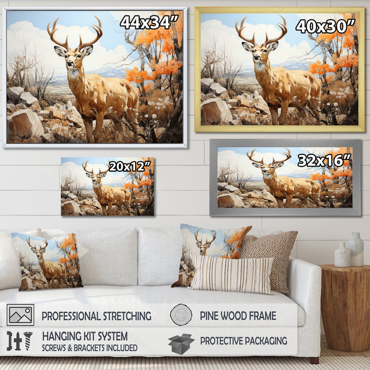 Graceful Antelope Pastoral - Antelope Canvas Wall Art
