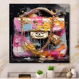 Fashion Bag Couture Pink Gold - Fashion Canvas Wall Art