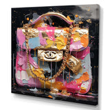 Fashion Bag Couture Pink Gold - Fashion Canvas Wall Art