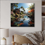 Asian Art Bali Bliss - People Canvas Wall Art