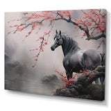 Asian Art Horse Grey I - Animals Canvas Wall Art