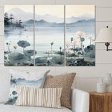 Asian Art Ink Lake I - 3-Piece Canvas Wall Art