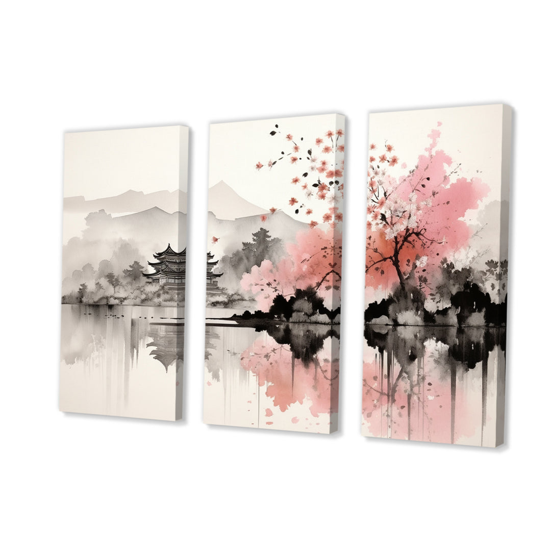 Asian Art Sumi Lake III - Multi-Panels