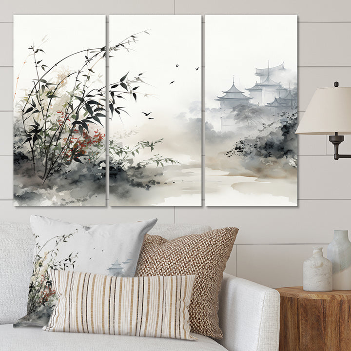 Asian Art Sumi Bird Serenity XIII - Multi-Panels