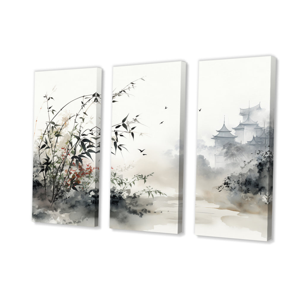 Asian Art Sumi Bird Serenity XIII - Multi-Panels