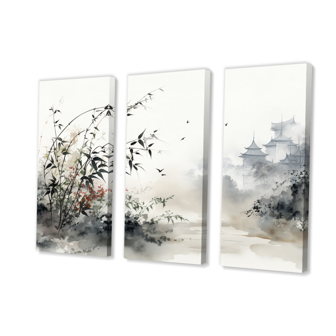 Asian Art Sumi Bird Serenity XIII - Multi-Panels