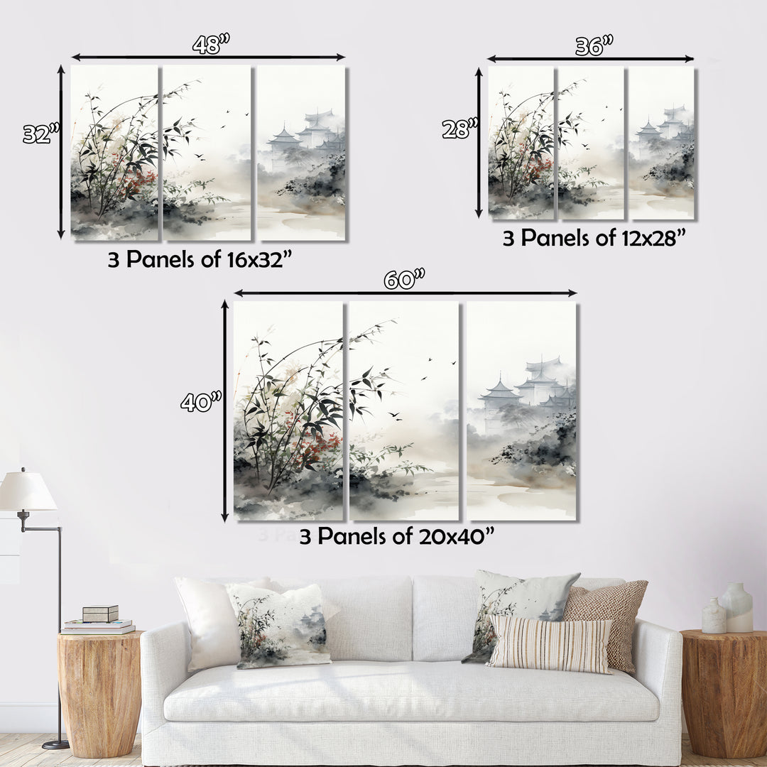 Asian Art Sumi Bird Serenity XIII - Canvas Wall Art Sets