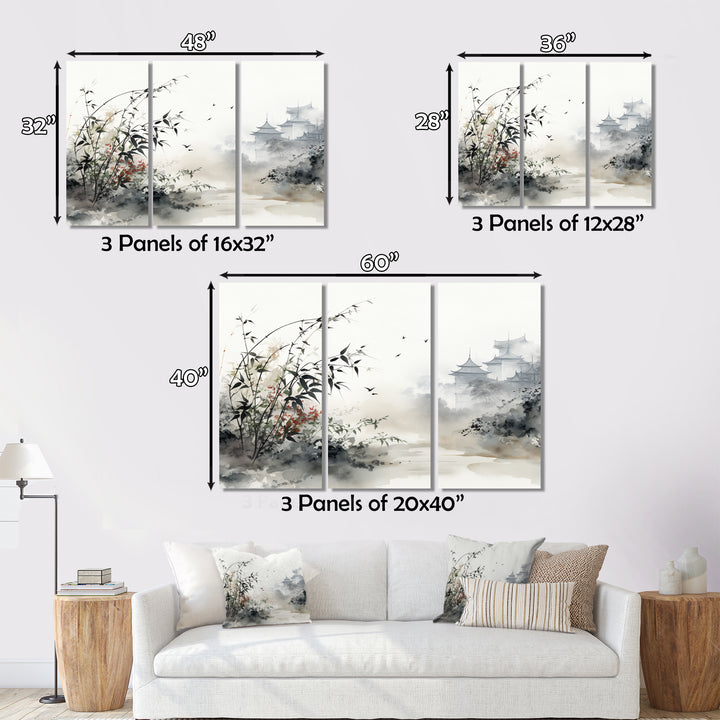 Asian Art Sumi Bird Serenity XIII - Canvas Wall Art Sets
