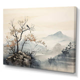 Asian Art Sumi Bird Serenity XVI - People Canvas Wall Art