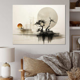 Asian Art Sumie Zen I - People Canvas Wall Art