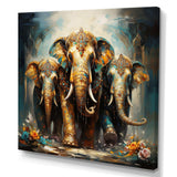 Asian Art Thai Elephants X - People Canvas Wall Art