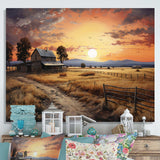 Barn Scenery At Dusk IV - Architecture Canvas Wall Art