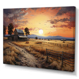 Barn Scenery At Dusk IV - Architecture Canvas Wall Art