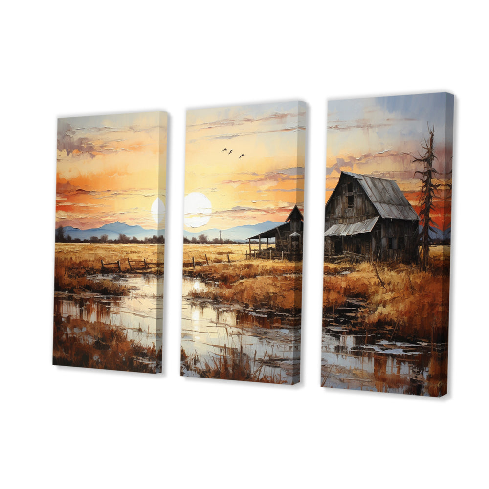 Barn Scenery At Dusk I - Multi-Panels