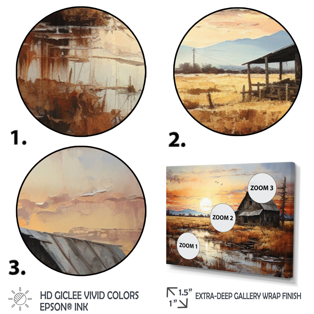 Barn Scenery At Dusk I - Multi-Panels