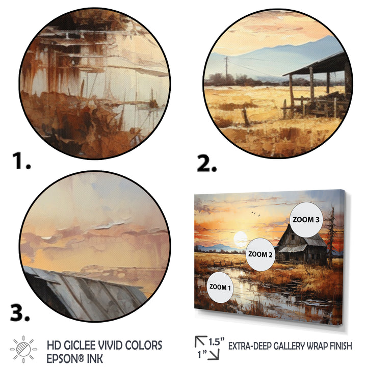 Barn Scenery At Dusk I - Multi-Panels