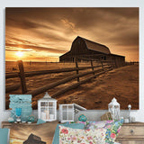 Barn Scenery At Dusk II - Architecture Canvas Wall Art