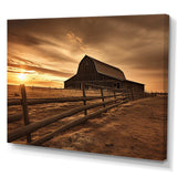 Barn Scenery At Dusk II - Architecture Canvas Wall Art