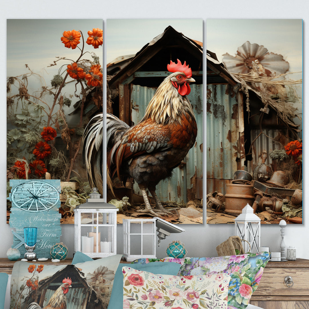 Roaster Barnyard Serenade I - Multi-Panels