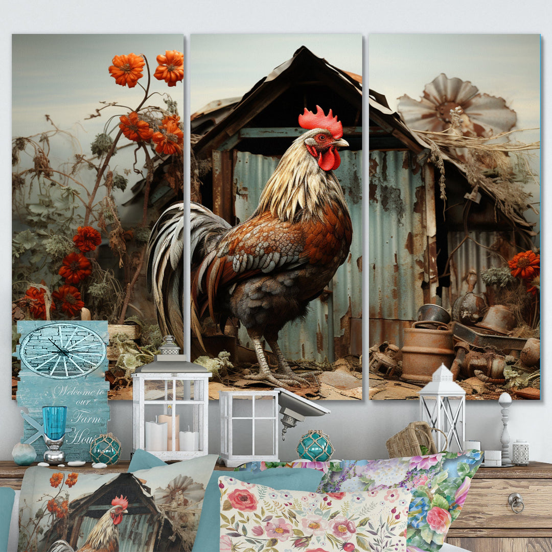 Roaster Barnyard Serenade I - Multi-Panels