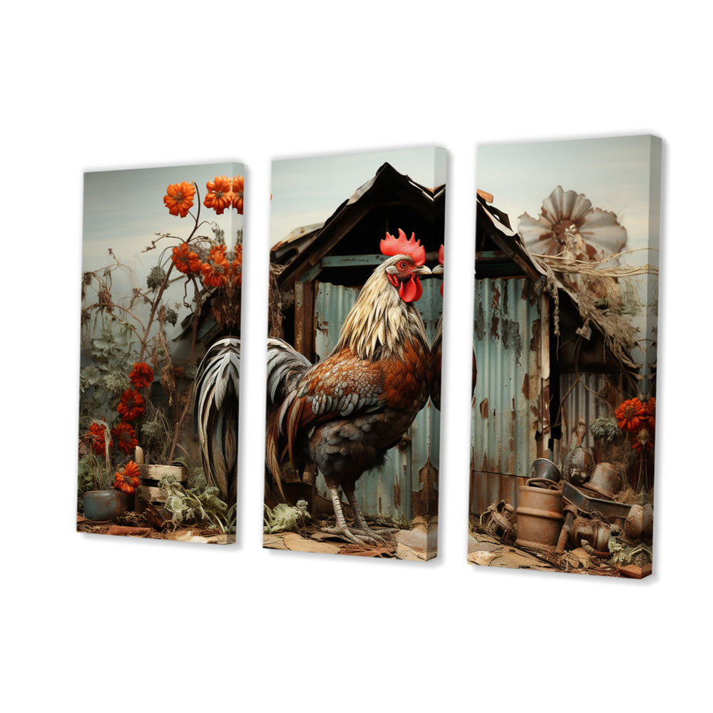 Roaster Barnyard Serenade I - Multi-Panels