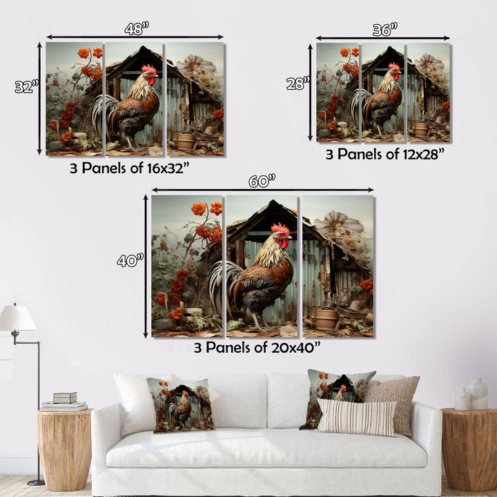 Roaster Barnyard Serenade I - Multi-Panels