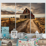 Barns Rustic Charm II - 3-Piece Canvas Wall Art