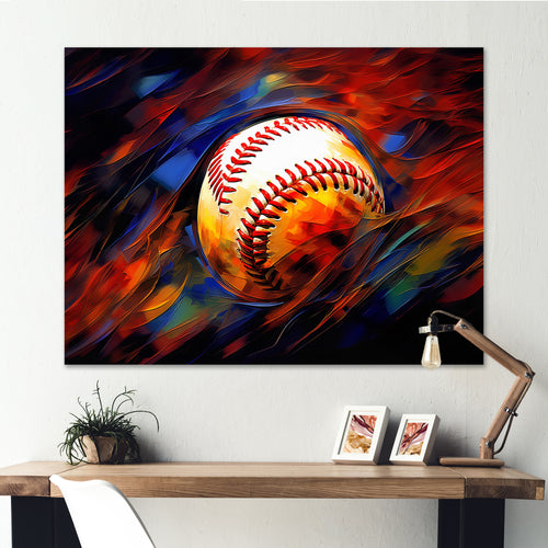 Baseball Abstract Glory I - Sport Baseball Canvas Wall Art