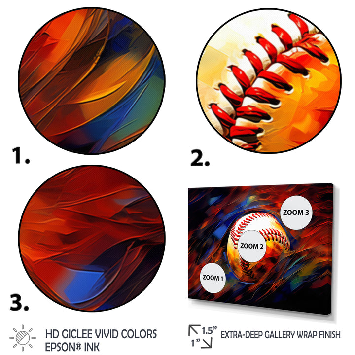 Baseball Abstract Glory I - Sport Baseball Canvas Wall Art