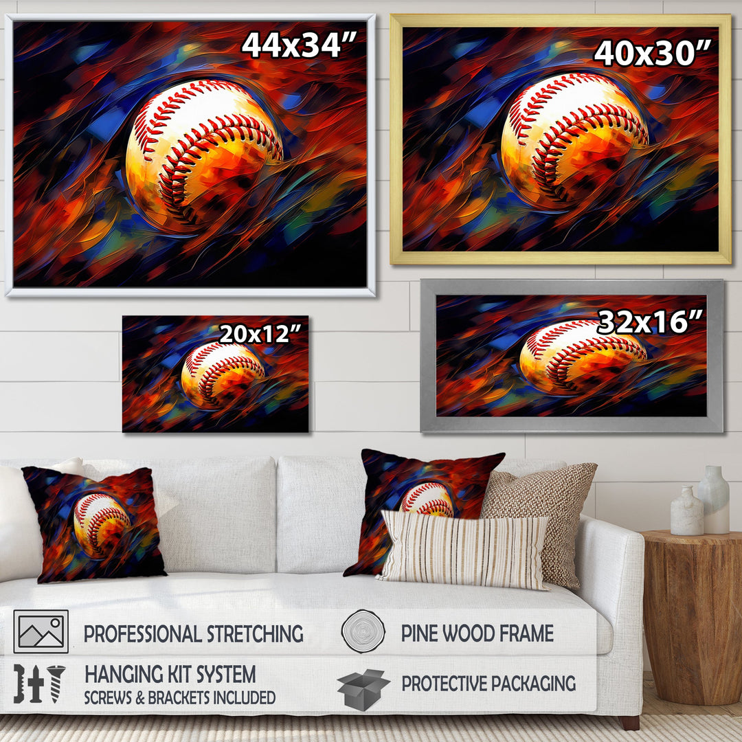 Baseball Abstract Glory I - Sport Baseball Canvas Wall Art