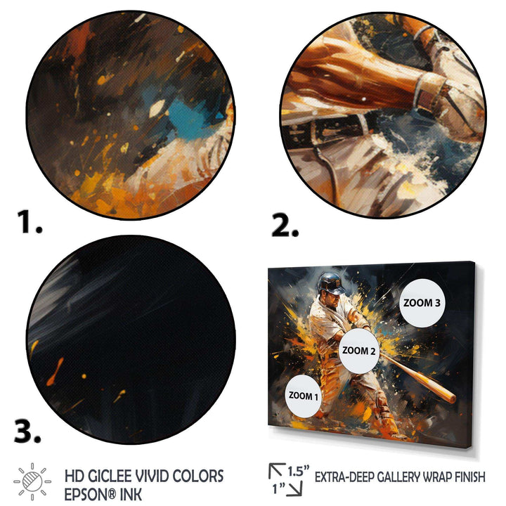 Baseball Abstract Home Run - Sports Canvas Wall Art