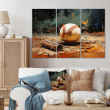 Baseball Collage Glove And Ball - Multi-Panel Canvas Prints