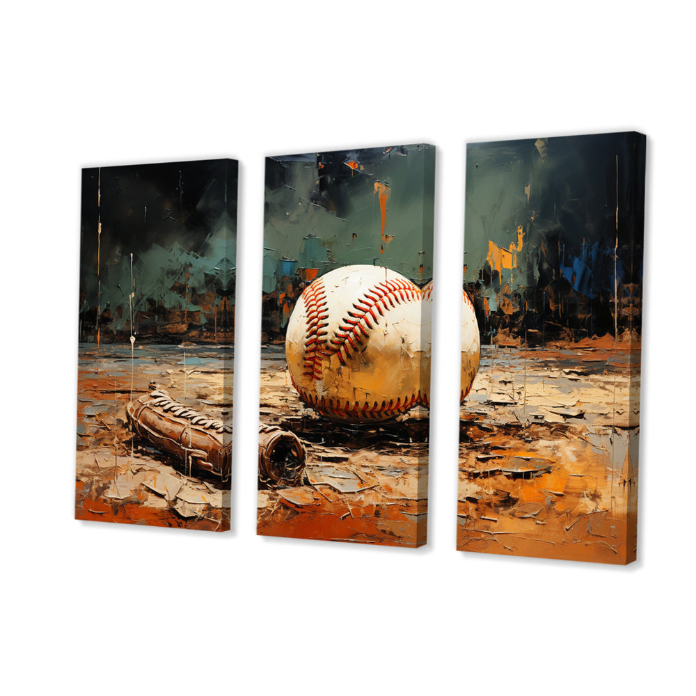 Baseball Collage Glove And Ball - Multi-Panels