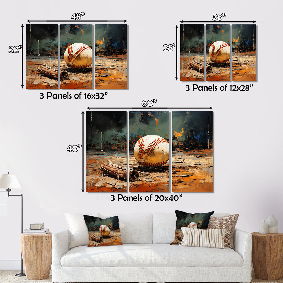 Baseball Collage Glove And Ball - Multi-Panel Canvas Prints