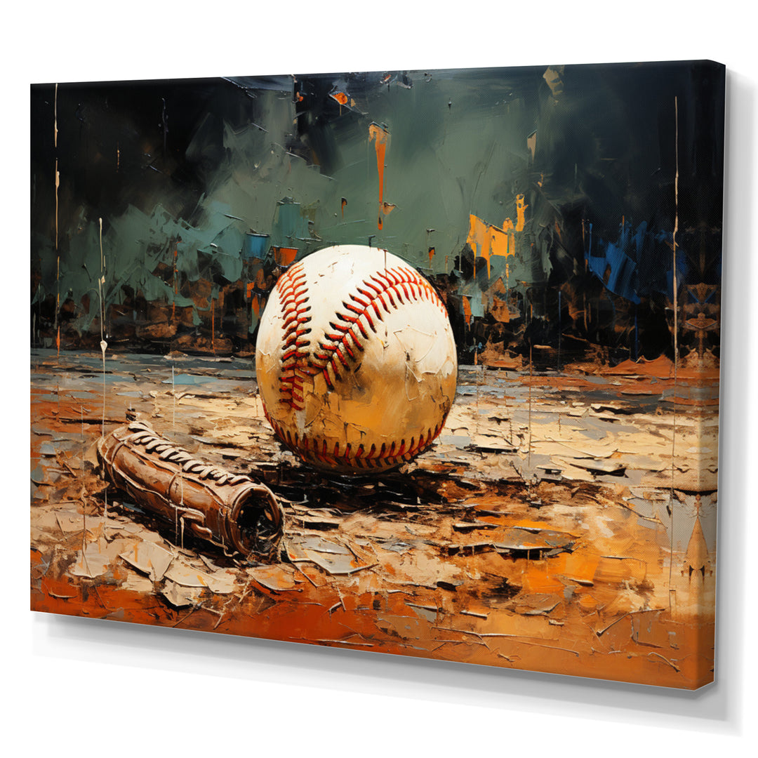 Baseball Collage Glove And Ball - Sport Baseball Canvas Wall Art