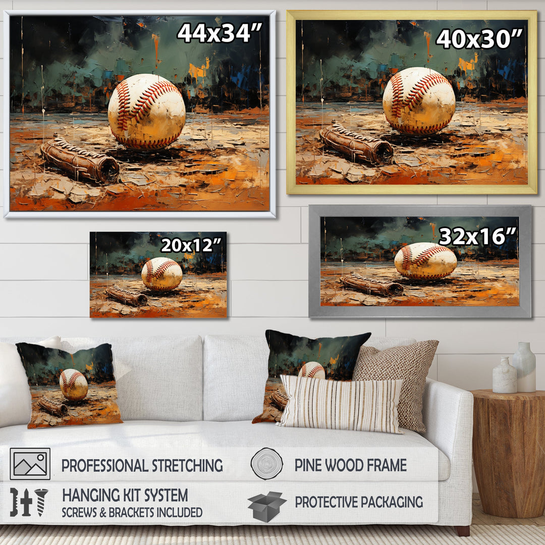 Baseball Collage Glove And Ball - Sport Baseball Canvas Wall Art