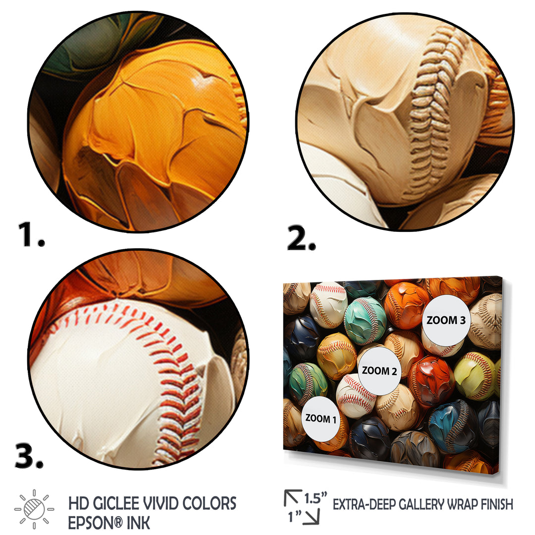 Baseball Collage I - Sport Baseball Canvas Wall Art