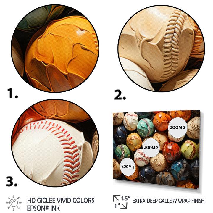 Baseball Collage I - Sport Baseball Canvas Wall Art