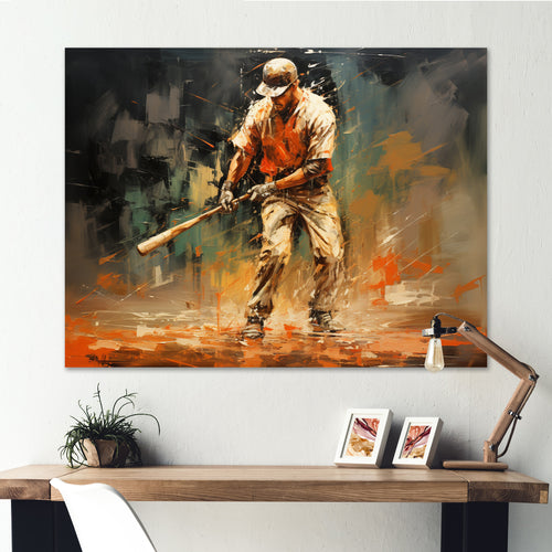 Baseball Abstract Infield - Sport Baseball Canvas Wall Art