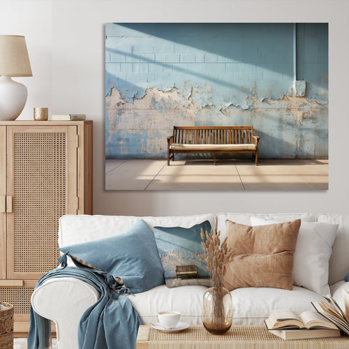 Baseball Bench Minimalism I - Sport Baseball Canvas Wall Art